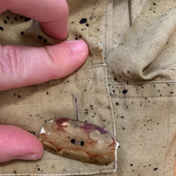 100% silk 80s style paint splatter khaki cropped bomber jacket - Picture 7 of 11